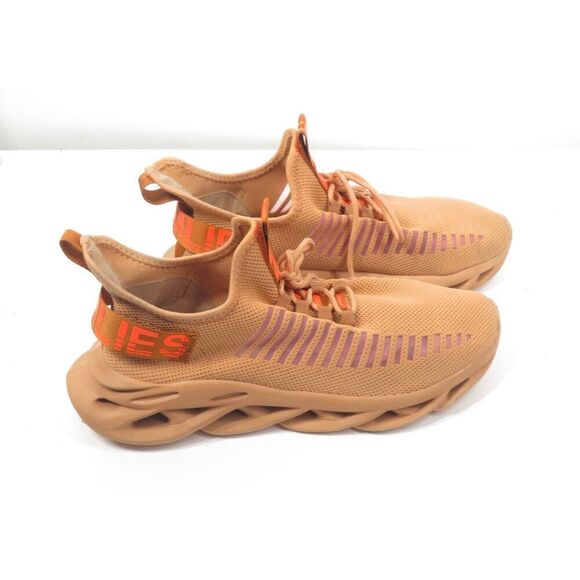 Abborora Men Casual Mesh Sneakers Sock Shoe Light BROWN Size 46 US 11 - Picture 4 of 8